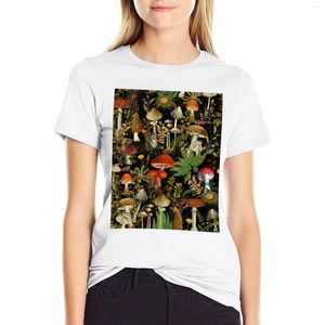 Женские Polos Vintage Midnight Mushrooms Forest Botanical Night Pattern - Черные красочные футболки Твоя