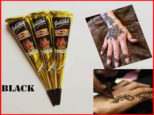 Black Indian Henna Tattoo Pasta Body Art Paint Mini Natural Henna Pasta para desenho corporal Desenho temporário no corpo2972611