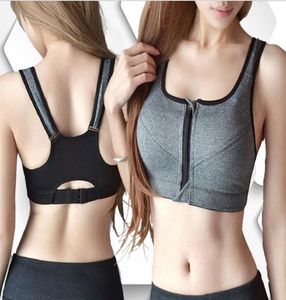 Antishock Highsthength Sports Bra no Steel Ringジッパー下着ランニングフィットネスベストヨガ1239310