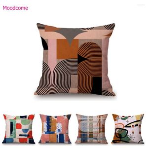Pillow Nordic Mordern Geometrics Art Oil Painting Memphis Pattern Motif Home Decorative Sofa Case Cotton Linen Cover