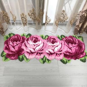 Dywany 3D Rose salon dywan dywan sypialnia dywanik przy łóżku gruby różowy salon do kąpieli mata sztuka romantyczna tapeta