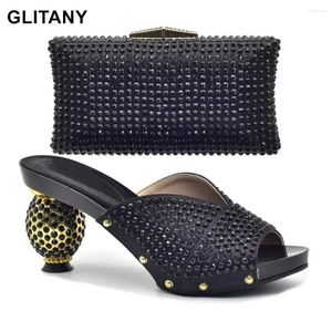 Dress Shoes Fashion African Women Royal Wedding Party And Bag To Match With Shinning Crystal Style Wome