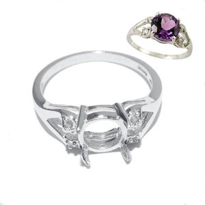 Cluster Rings Beadsnice Sterling Silver 925 Fina smycken Rundtillbehör DIY Semi Monta Gem Ring Seting Diamond Wedding 265Y