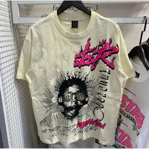 HellStart Shirt Men T-shirts Męska koszula krótkie rękawie Mężczyźni Kobiety Wysokiej jakości streetwear Hip Hop Fashion T Shirt Oversize rozmiar S M L XL Hellstarr 412