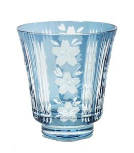 Handgjorda Edo Kiriko Glasss Tumbler Handklipp till Clear Glass Juice Glass Whisky Glass1766178