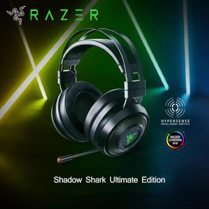 Razershadow Shark Headphones e-esportes E fone de ouvido com microfone 7.1 Ruído do som do som surround Hypersense cancelamento de fones de ouvido