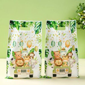 Wrap gargle Safari Animals Borse Borse Borse per bambini sacchetti di carta per baby shower decorazione foresta a tema festa di compleanno Supper