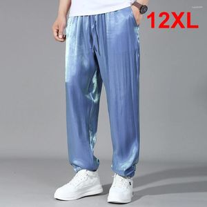 Herrenhosen Jogger Plus Size 12xl Fashion lässig glatt reflektierend männlich Big Jogger Elastic Taille