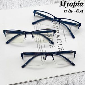 Okulary przeciwsłoneczne zakończyły okulary krótkowzroczne Business Business Men's Light Lekkie okulary Ultralight Elastyczne okulary na receptę