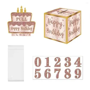 Party Favor Favor DIY Cash Gift Box Rose Golden Surprise Birthday Money z naklejkami dla kobiet dziewczęta zabawa