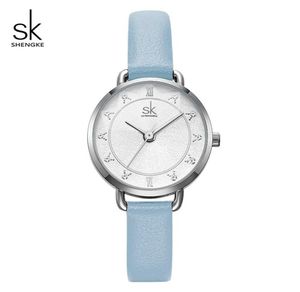Shengke Creative Glitter Dial Women Leather Wrist Watch Quartz Watches Slim Buckle Strap Reloj Mujer Montre Femmek90015521203