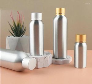 Lagringsflaskor 30 ml aluminium flaska silver guld lock lotion emulsion serum fundament ansikts toner vatten toalett hudvård kosmetisk förpackning