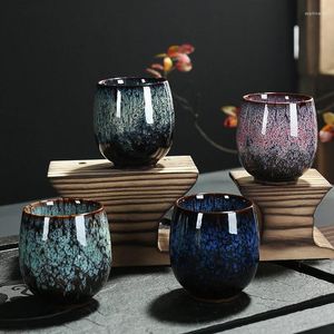 Conjuntos de Teaware 1pc Creative Kiln Alterar Copa de chá Drinkwarware Copas de cerâmica Coffee Chinese Porcelain Vintage 150ml