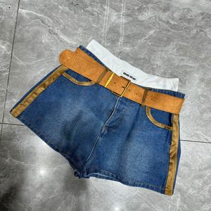 Sexy Blue Denim Shorts Women Fashion Classic Hafdery Dżins Shorts Pas Pas Krótkie dżinsy