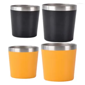 マグカップ二重壁断熱エスプレッソカップステンレス鋼のお茶再利用可能な食器洗い機安全シャッタープルーフ壊れないミルクジャー
