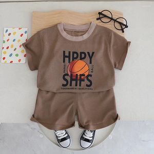 Roupas Conjuntos de roupas 2024 Designer Baby Boy 18 meses Roupas de verão para crianças Alfabet Basketball Manga curta T-shirts Shorts Roupfits Setfits Set