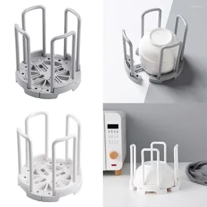 Kök Storage Plastic Desktop Bowl Holder Hållbar avtagbar infällbar rätter Rack Multifunktionell dräneringskopphylla