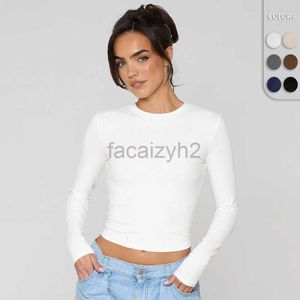 Women's T Shirt sexy Tees New Hot Sexy Spicy Girl Naked Single Grinding Long sleeved Top Tight Round Neck Fashion Trendy Women's Inner tops