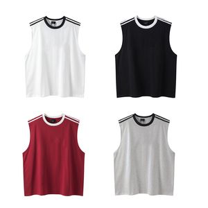 Fashion men's and women's designer clothing new vest High quality double cotton solid color sleeveless T-shirt Size S-3XL