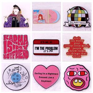 Broches Hip Hop Music Broche Pins Metal Cartoon Backpack Hat Bag Colle