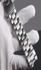 Zakrzywiony końcowy opaska zegarkowa Wysoka jakość 20 mm 22 mm Nowe srebrne czyste wypolerowane solidne bransoletki317N3584958