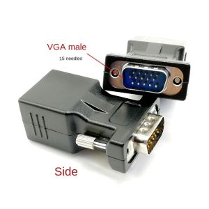 2024 15PIN VGA Kvinna till RJ-45 Kvinnlig anslutningskort VGA RGB HDB Extender till LAN CAT5 CAT6 RJ45 Network Ethernet Cable Adapter för VGA