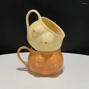 Tassen abstrakte Kreativität Brust Multifunktionaler Speicherbecher Keramik Kaffeetasse Haushaltsmilch Office Teetasse Teetasse