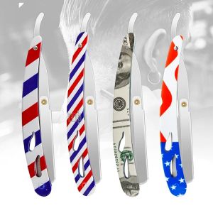 Colourful Professional Manual Shaver Straight Edge Stainless Steel Sharp Barber Razor Folding Shaving Beard Cutter Wholesale