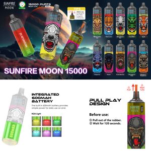 2024 New Sunfire Hindosible Vape Pen 15000 Puff Wape E Zigaretten vorgefüllt Vape Vaporizer 15000 Puffbar 10000 12000 10 k