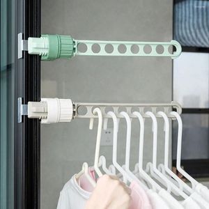 Hangers 1Pc Window Frame Clothes Hanger Portable Indoor 8-holes Drying Rack Bathroom Hanging Rail