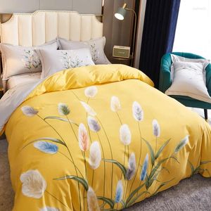 Yatak Seti Sarı Çiçek Seti Estetik Modern Tasarım Yorgan Kapağı Büyük Colchones de Cama Ev Dekorasyonu BD50CJ