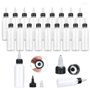 Storage Bottles 10Pcs 30-120ml Plastic PET Squeezable Dispensing Hair Applicator Container With Twist Top Cap For Paint Ink Oils Liquids