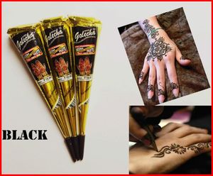 Black Indian Henna Tattoo Pasta Body Art Paint Mini Pasta de hena natural para desenho corporal Desenho temporário no corpo4331225