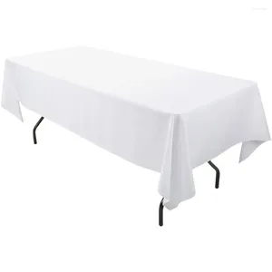 テーブルクロス6フィート長方形のテーブルクロス洗えるポリエステルホワイトパーティーバンケットイベントのための結婚式の布