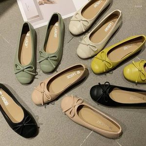 Casual Shoes Women Sandals Flat Heel Bow Tie Female Ballet Shallow Mixed Color Ladies Concise Soft Cozy Walking Mujer Zapatos