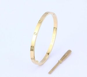 Fashion Couple Bangle Design Jewelry Thin 4MM 316L stainless Steel Screw Bangles Bracelet With Screwdriver For Lover Women and Men7512521