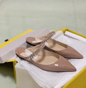 럭셔리 브랜드 여름 J Bing Sandals 평면 슬리퍼 여성 빙퍼 힐 펌프 패션 여성 039S Crystals 발목 스트랩 Weddin7439113