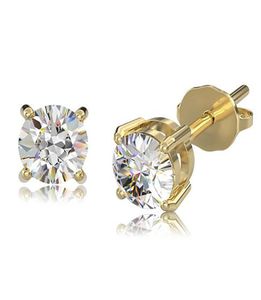 360 Round Moissanite Micro Pave Bling Earrings 925 Sterling Silver Iced Out Stud Earring med säkerhetsskruv Back Flat9600853