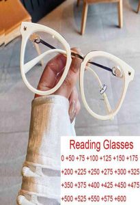 Solglasögon designer solglasögon elegant vit överdimensionerad runda läsglasögon ram mode stor klar lins presbyopia glasögon 3268618