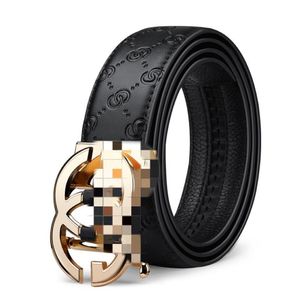 Gürtel echte Ledergürtel Männer Designer Mode Top -Qualität für Gurt Männliche Metall Automatische Bucklebeltsbelts 281l