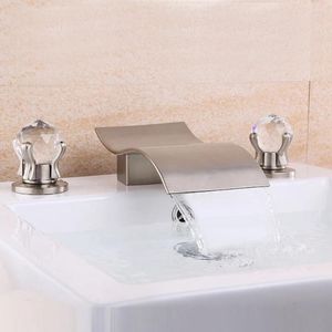 Waschbecken Wasserhähne Luxus Messing Wasserhahn 3 Löcher Griff