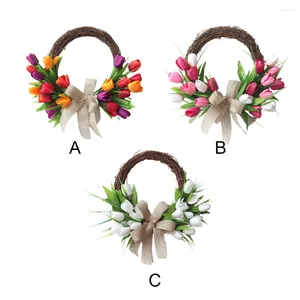 Decorative Flowers Beautiful Artificial Flower Wreath - For Indoor Or Outdoor Decoration Elegant Design Long-lasting Durability Fake