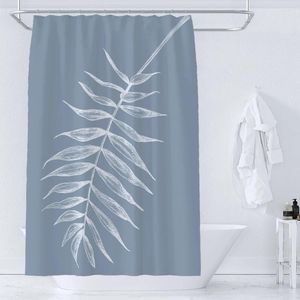 Shower Curtains Simple Nordic Style Leaf Flowers Printing Bathroom Curtain Polyester Waterproof Home Decoration With 12 Hooks