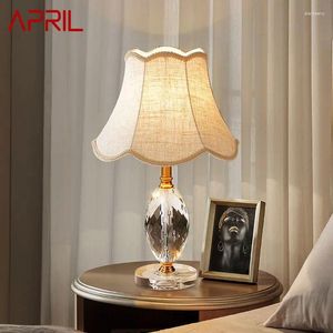 テーブルランプエイプリルモダンな調光ランプは、ホームリビングルームの寝室の装飾のためのリモコン付きのクリエイティブなクリスタルデスクライトを導いた