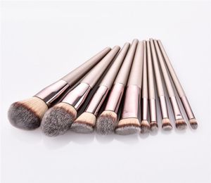 Champagne Makeup Borstar Set för kosmetiska foundation Powder Brush Eyeshadow Blandning Make Up Blush Beaty Tools3726795