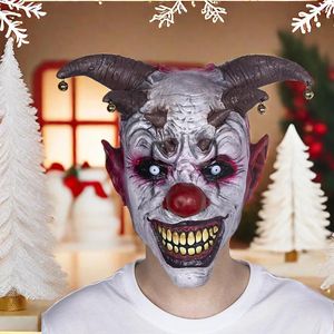 Partyversorgungen Bell Evil Clown Maske Latex Full Face Masken Kopfbedeckung Horror Villian Circus Carnival Halloween Jester Kostüm gruselige Substanz