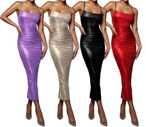 Abiti sexy urbani Sexy Fashion Domande SEXY Square Collar Bronzing Gold Bodon Bandage Dress 2024 Elegante abito da festa del seque