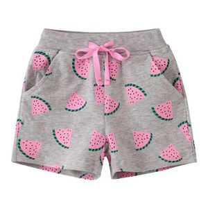 Shorts springen Messgeräte Neuankömmlinge Wassermelonen gedruckte Mädchen Shorts Sommer Babykleidung schleppt heiße Verkaufhosen Hose für Kleinkinder und Kinder D240510