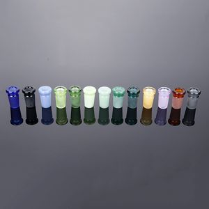 Mini Colored Glass Convert Adapter Shishs 10 mm weiblich bis 14mm männlicher Reduzieranschluss Fänger Boden für Quarzknaller