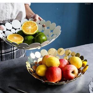 Пластины Light Luxury Nordic Simple Iron Art Fruit Basket Fasure Creative Home Home Storage Metal